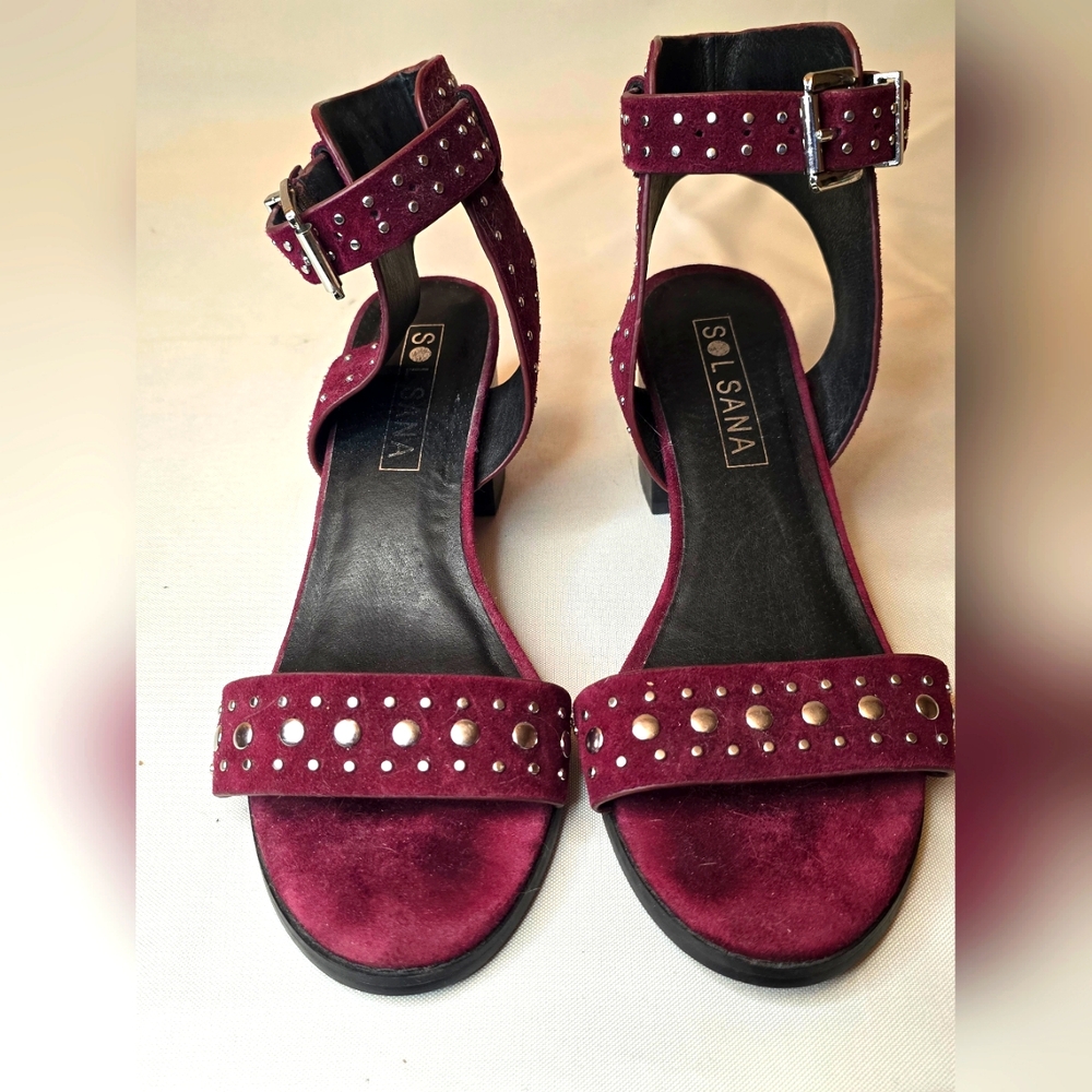 Sol Sano shoes ankle strap, Size 39 (8.5), Burgundy